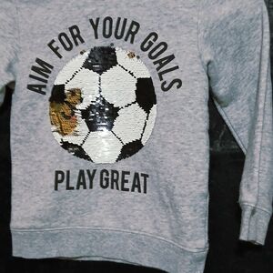 H&M Gray Sweatshirt with Soccer Design